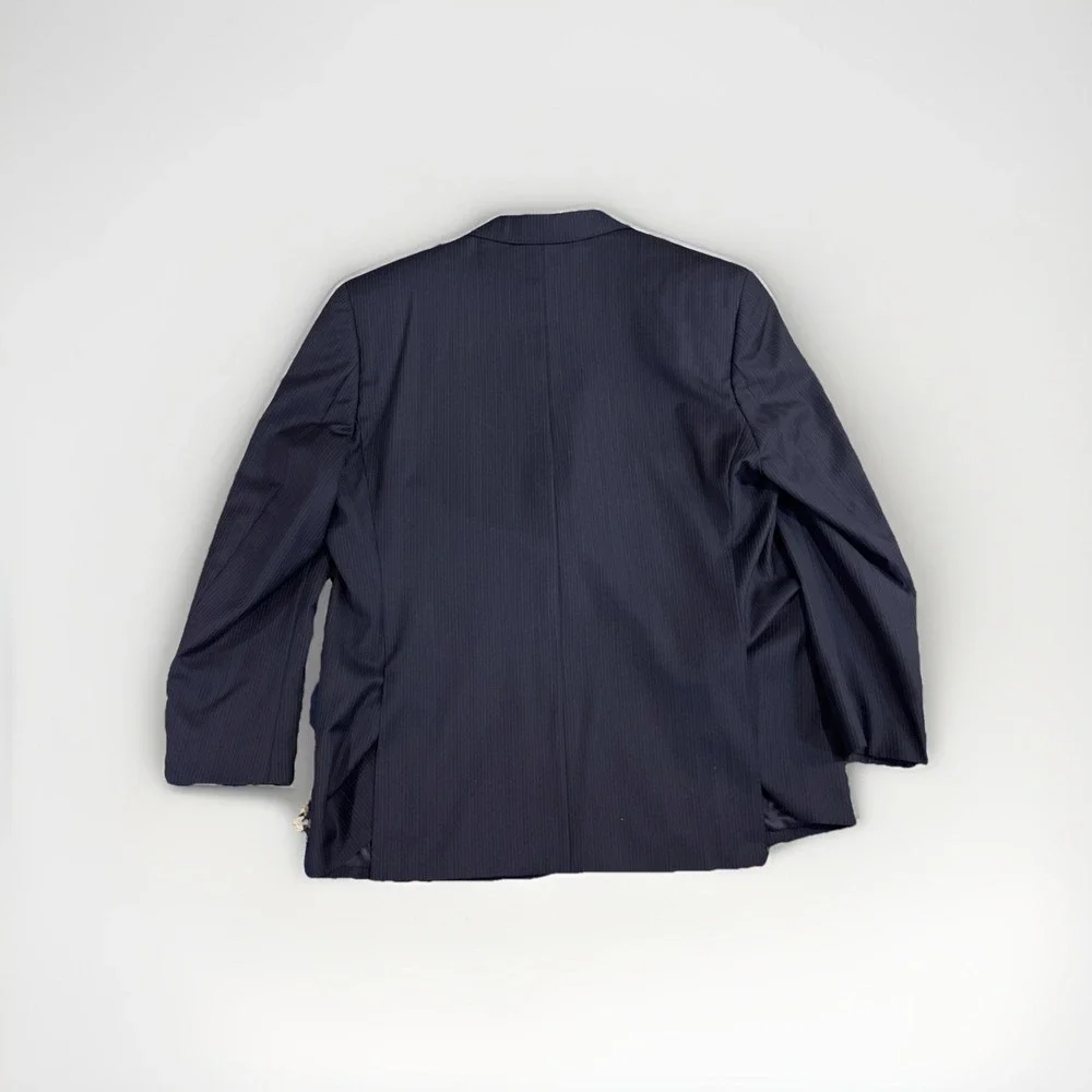 Lauren Ralph Lauren Polo Navy Blue Pinstripe Wool Suit Size‎ 44S